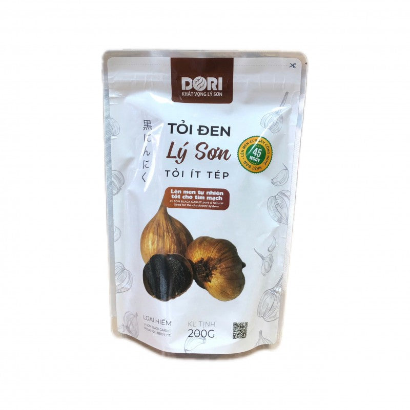 Ly Son black garlic with few cloves, 200g bag, Quang Ngai specialty