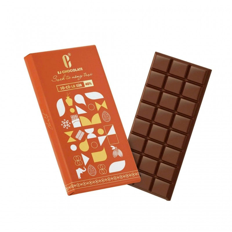 EJ Farm 40% milk chocolate, 45g box, Dak Nong specialty