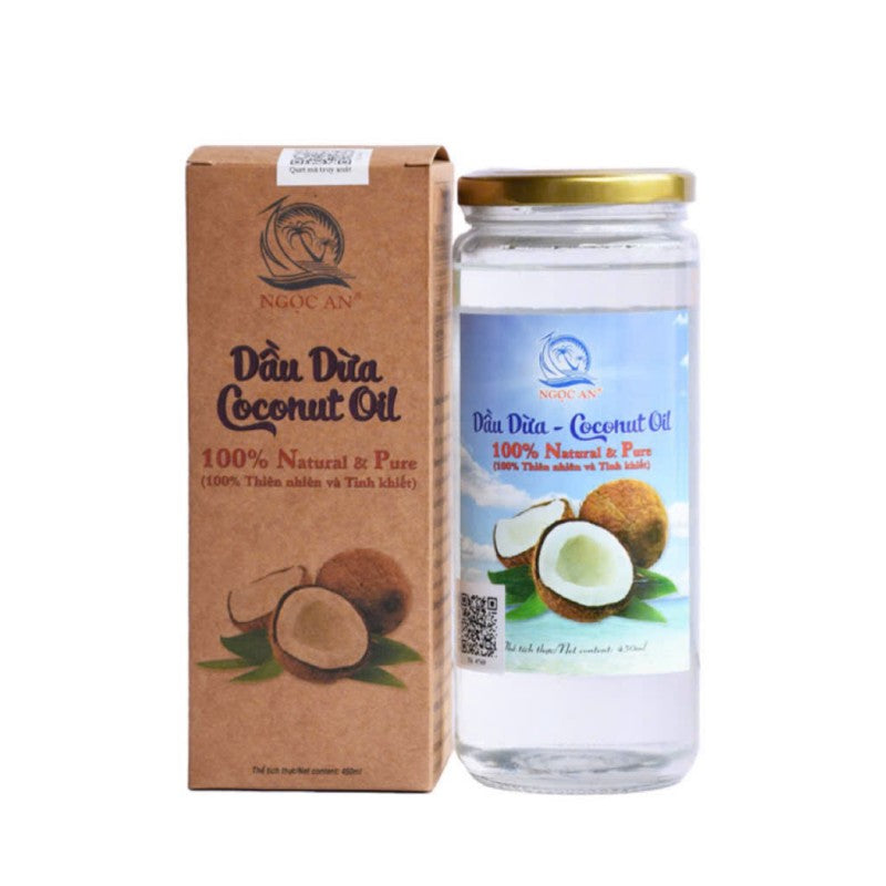Ngoc An Coconut Oil 450ml jar, Binh Dinh specialty
