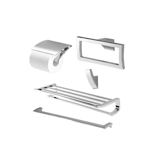 Set of 5 G products: toilet paper holder, towel ring, hanger, towel bar &amp; 2-tier towel bar YS903N5V