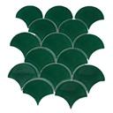 Green fish scale mosaic tile with glossy glaze GP-FT110GR