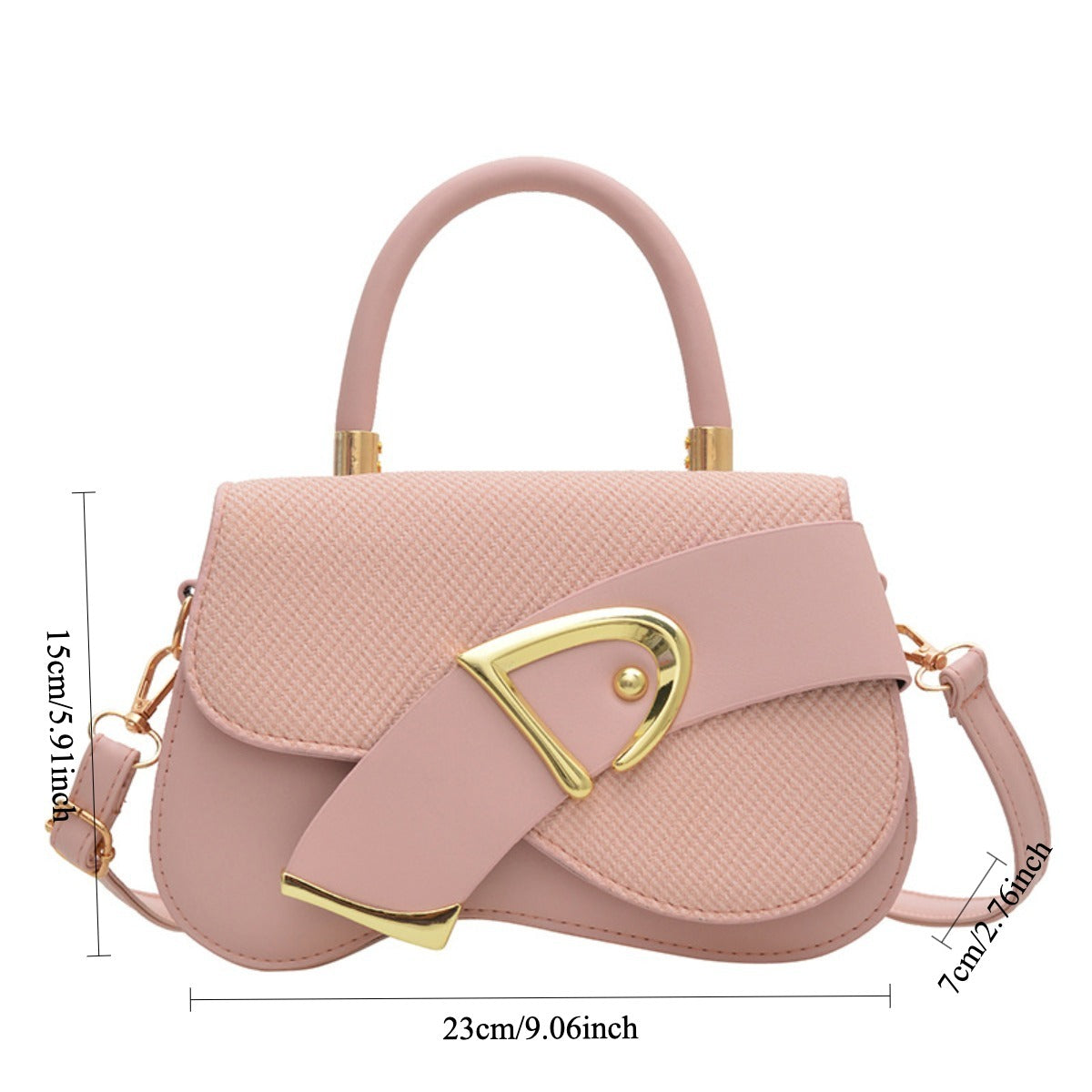 Women's Crossbody Bag - Gold Lock, Compact, Luxurious