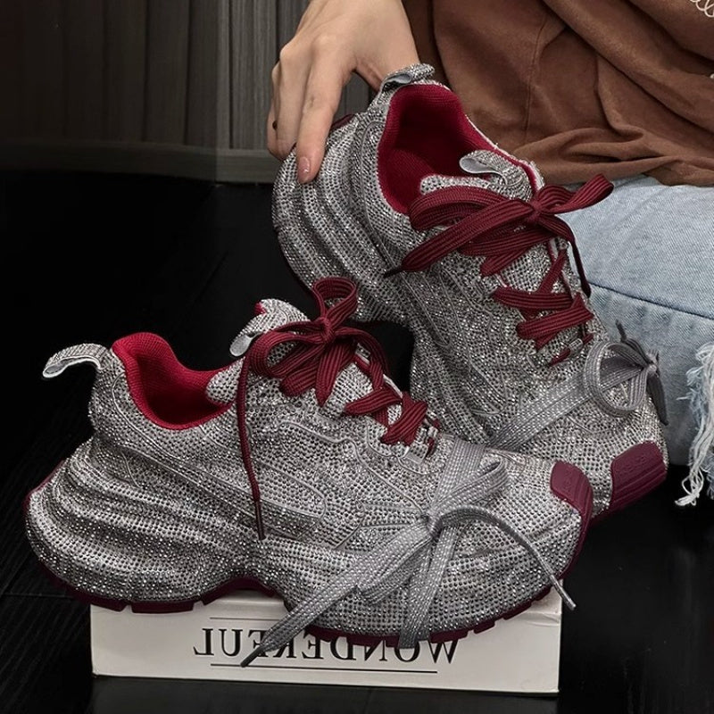 Sneaker Nữ Gypsophila Đính Đá Đế Dày Tăng Chiều Cao