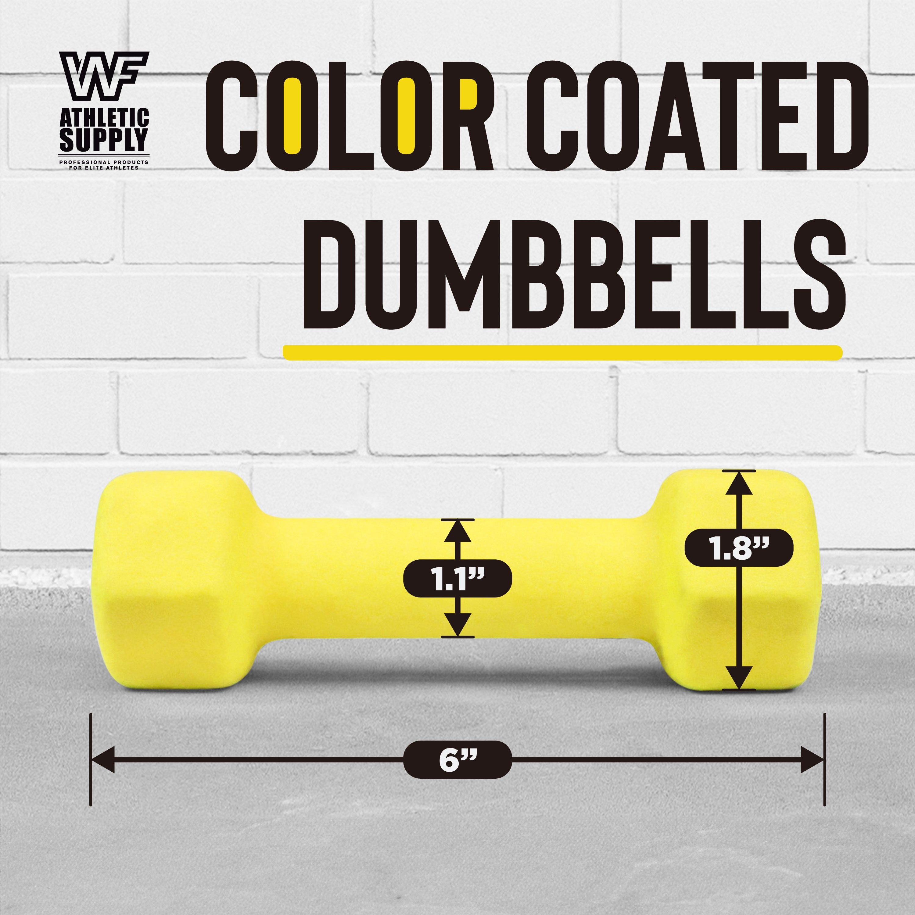 CAPHAUS Neoprene Anti-Slip Dumbbells, Hexagonal Shape