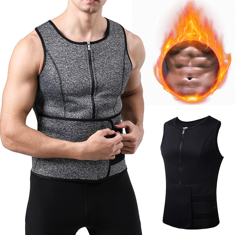 Áo GYM Nam Đai Nịt Bụng Co Giãn, Có Khóa Kéo & Đai - Daisan Mart