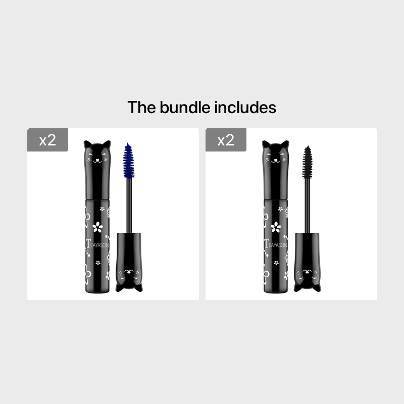 4D Mascara &amp; Cat Eyeliner - Long Lasting, Smudge-Free, Quick Drying