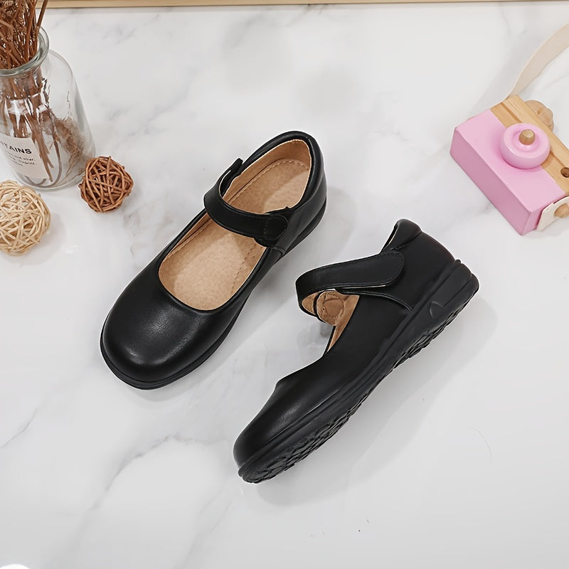 Black Doll Shoes for Girls - Pretty Bow, Anti-Slip, for School