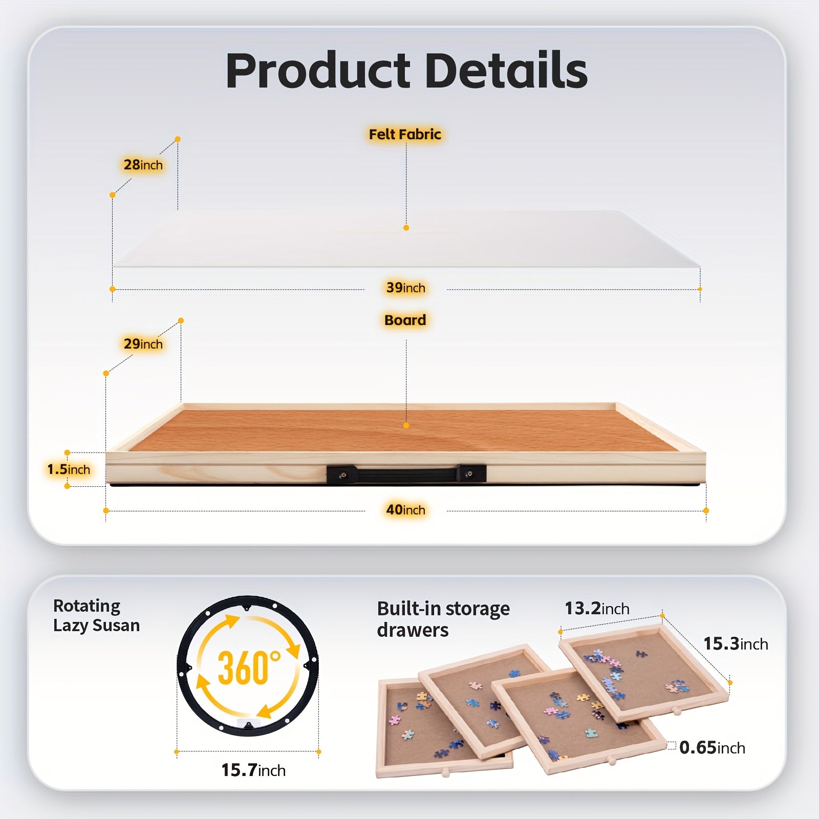 Bàn Xếp Hình Đa Năng 2in1 Xoay Nghiêng 4 Ngăn Kéo - Daisan Mart
