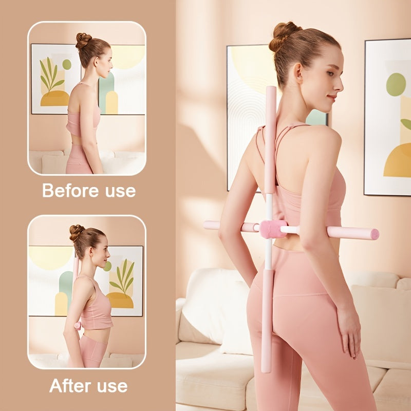 Adjustable Yoga Sticks for & Humpback Syndrome - Portable Stretching Pole with Extendable Length (Pink/Green/Blue) - Ideal for Scoliosis Treatment, Spinal & /Travel - Daisan Mart