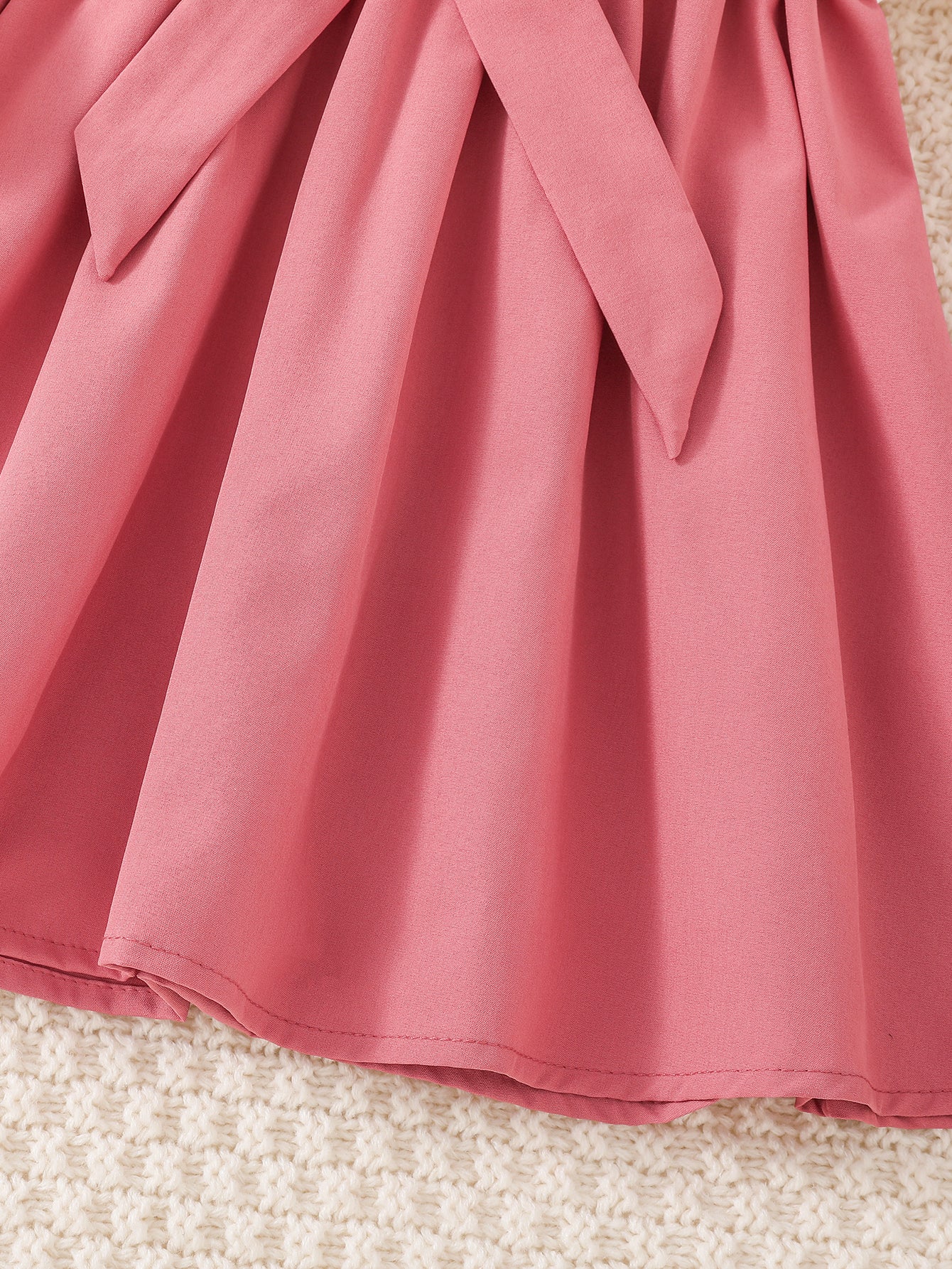 Baby Girl's Long Sleeve Floral Dress with Belt - Gentle Spring and Autumn