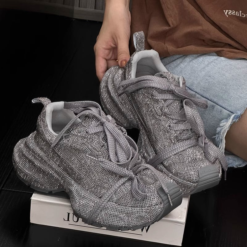 Sneaker Nữ Gypsophila Đính Đá Đế Dày Tăng Chiều Cao