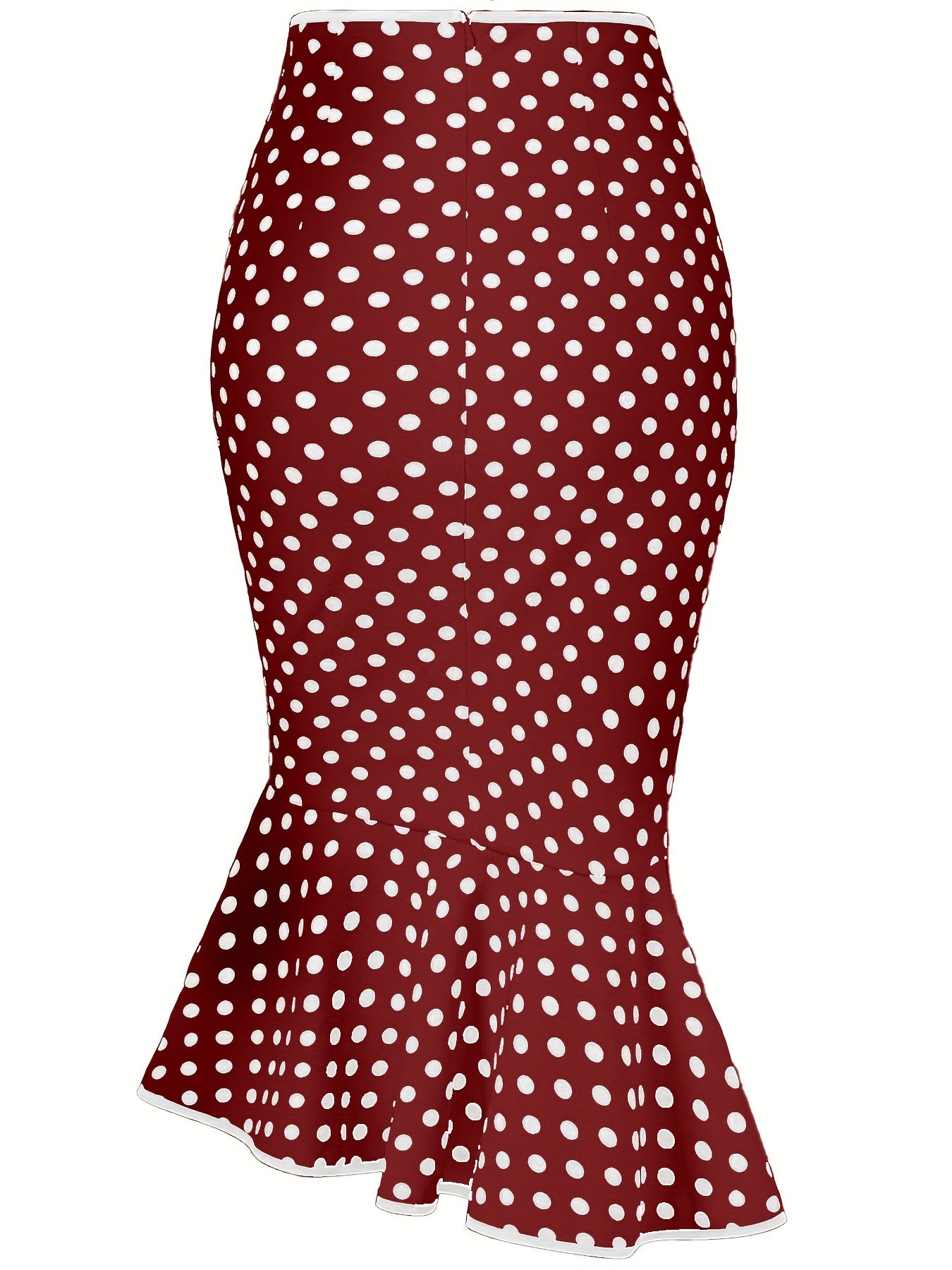 Polka Dot Bodycon Button Lace Up Skirts, Sexy Mature Fishtail Party Skirts, Women's Clothing - Daisan Mart