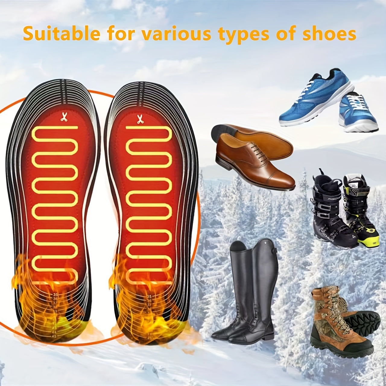 Insole Ấm Điện USB - Giữ Ấm Chân Mùa Đông Outdoors