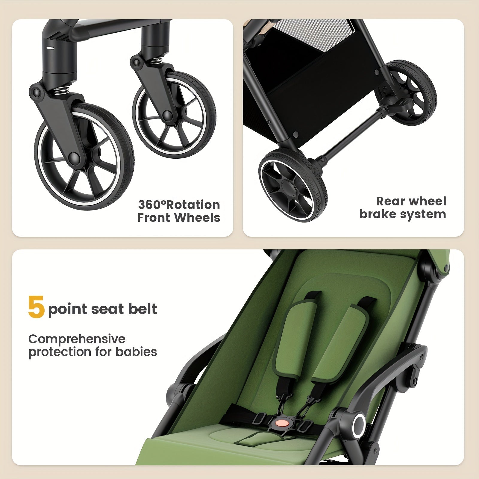 Foldable Baby Stroller - Halloween and Christmas Gift
