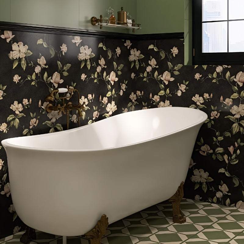 Luxurious Black Waterproof Pre-Painted Floral Wallpaper