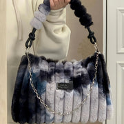Women's Luxury Soft Fur Handbag Multi-Function Large Size