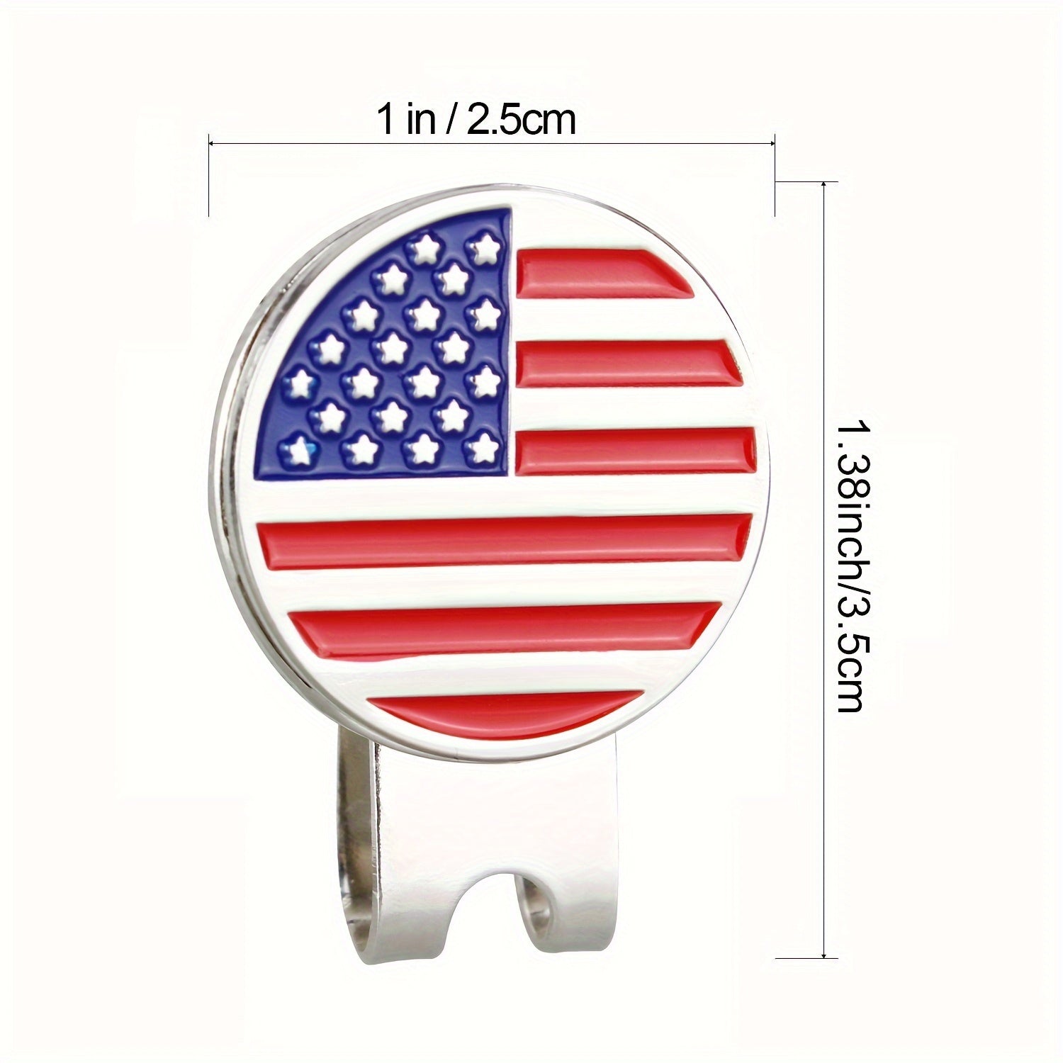 Kẹp Mũ Golf Từ Tính 4PCS - Họa Tiết Cờ Mỹ, Quà Tặng Golf
