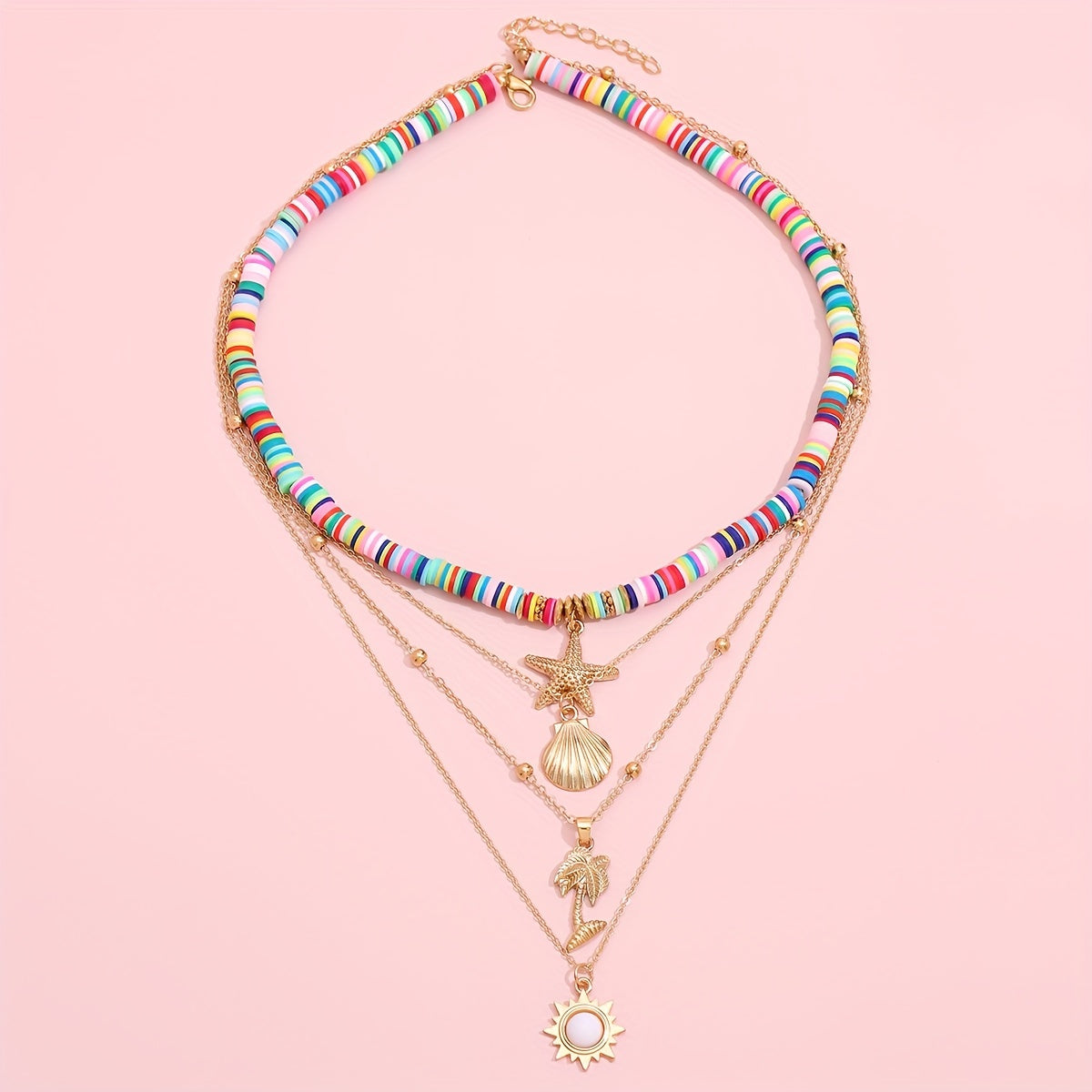 Feminine Sea Style Starfish &amp; Shell Necklace