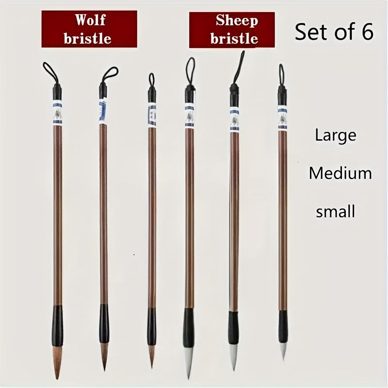 Set of 6 High-Quality Multi-Size Calligraphy Pens