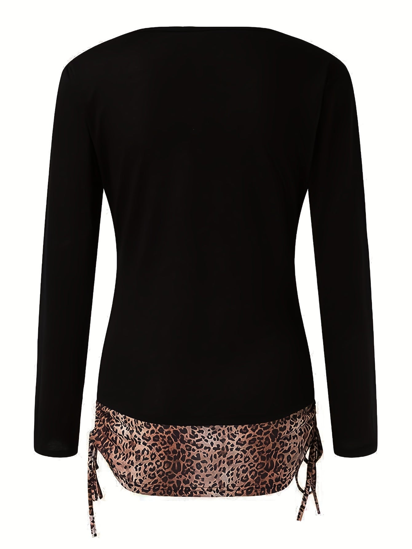 Long Sleeve Plaid Print Deep V Neck Casual T-shirt - Soft Slight Stretch Fabric, Ripped Details, Machine Washable, All Season Wear - Polyester Knit Fabric, Acrylic Lining, Pullover Style, Regular Fit