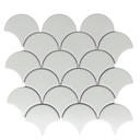 Plain white fish scale mosaic tile code GP-FT116W