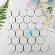 Matte White Hexagonal Ceramic Mosaic Tile MGTT019