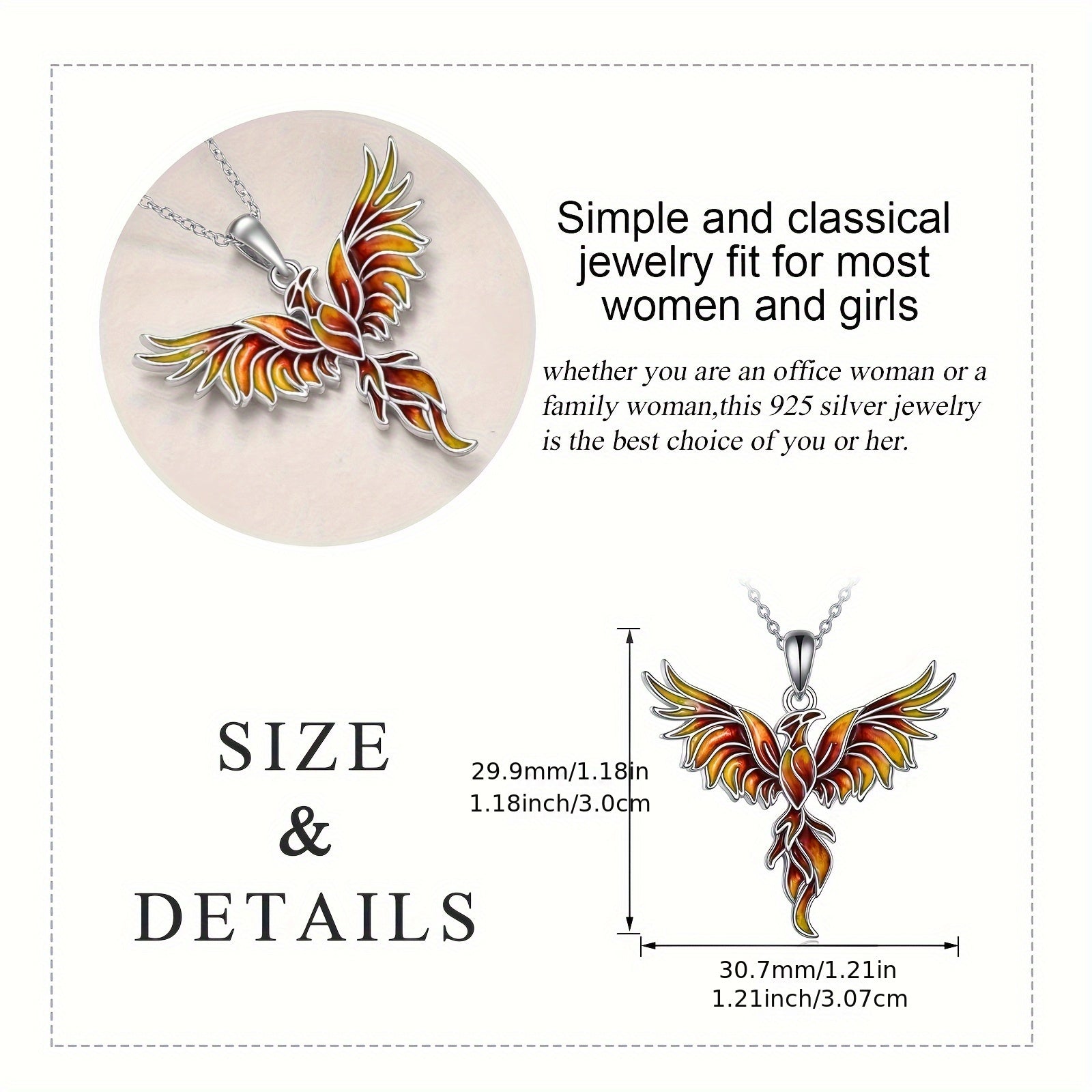 925 Silver Phoenix Necklace - Women's Gift