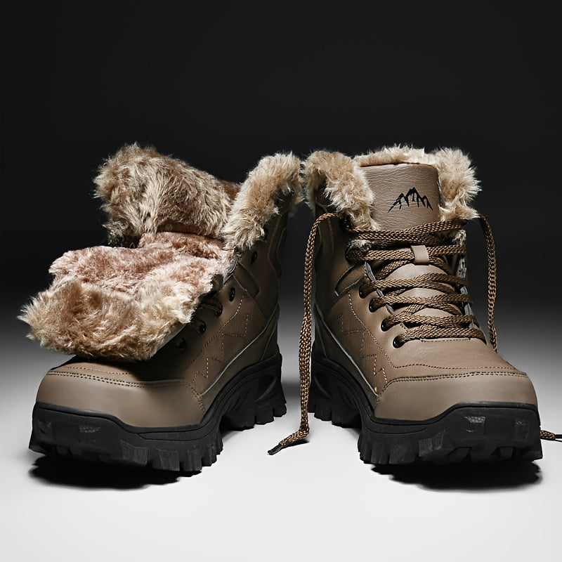 Giày Leo Núi Nam Cổ Cao Lót Lông Dày Chống Thấm