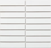 White matte mosaic tile with mesh size 32x145mm 301(3201M)