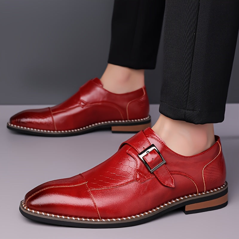 Men's Crocodile Leather Pointed Toe Elegant Office Loafers