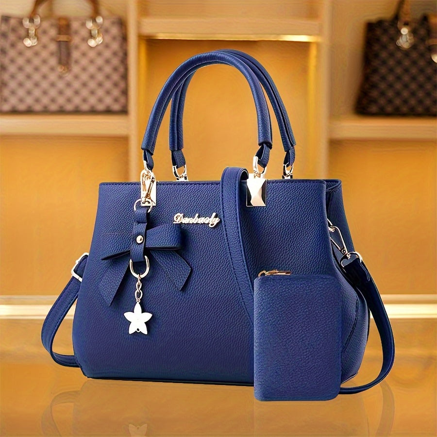 Women's Handbag with Multi-Functional Bow and Cute Mini Wallet