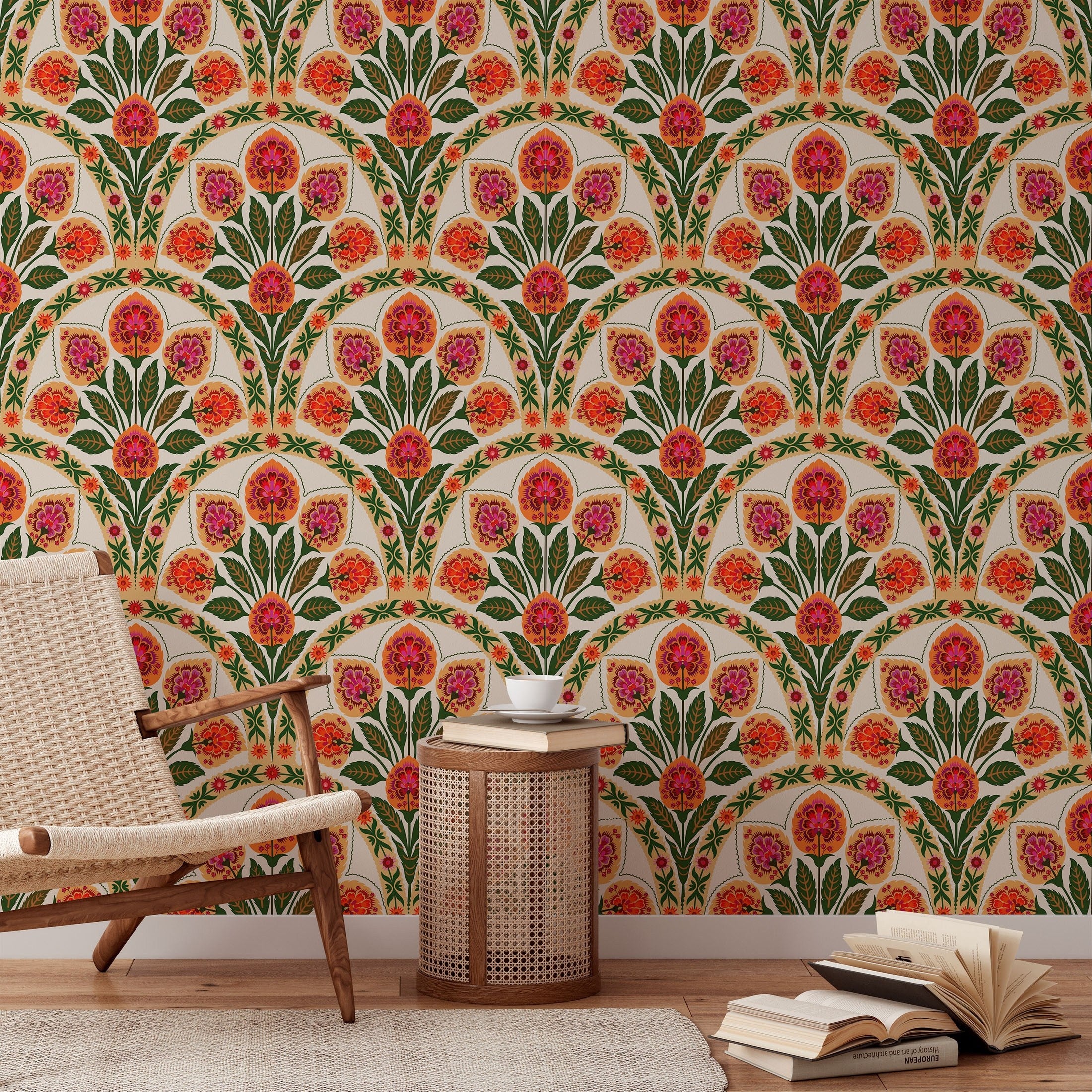 Waterproof Vintage Pattern Wallpaper 17.7x9.8ft