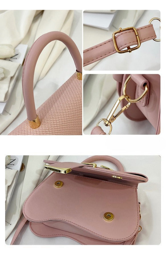 Women's Crossbody Bag - Gold Lock, Compact, Luxurious