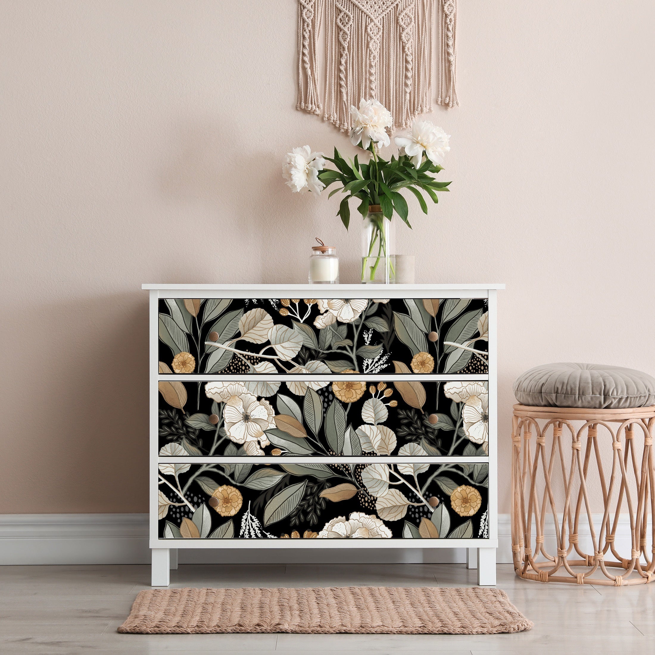 Giấy Dán Tường Hoa Văn Retro Chống Nước