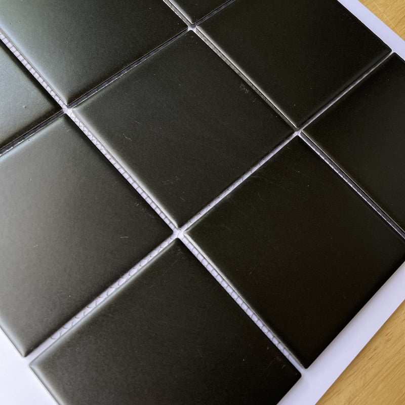 Mosaic Tile 97x97mm Matt Glaze Black MHF 9708M
