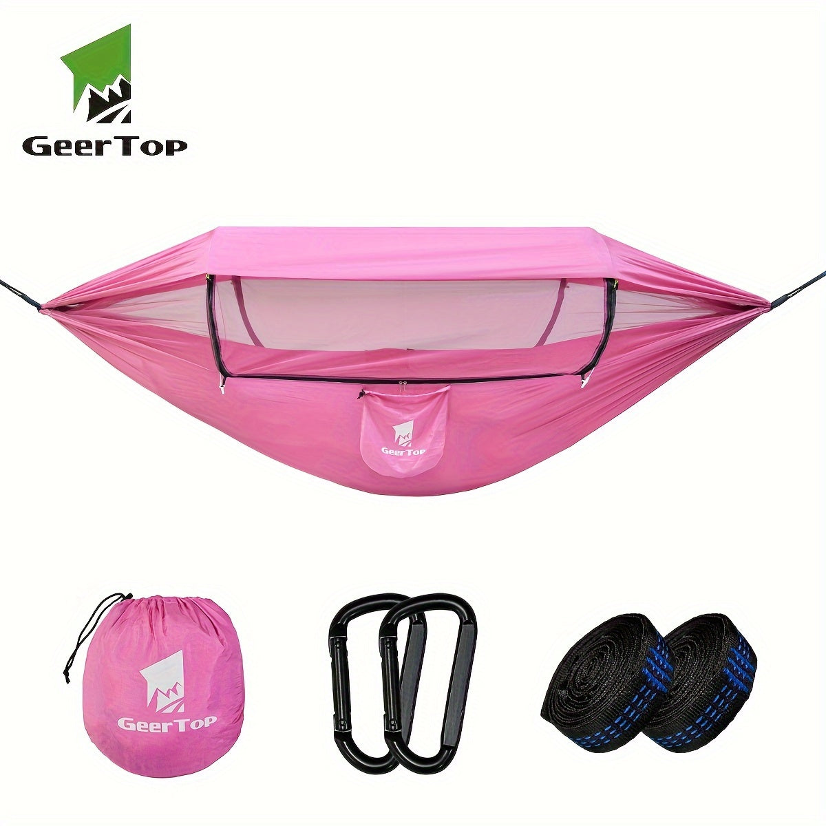 [3-in-1 Hammock] GEERTOP 3-in-1 Outdoor Hammock | Double Sleep Rest Camping Hammock with Mosquito Net Sun Shelter for Backpacking Travel Garden Park - Daisan Mart