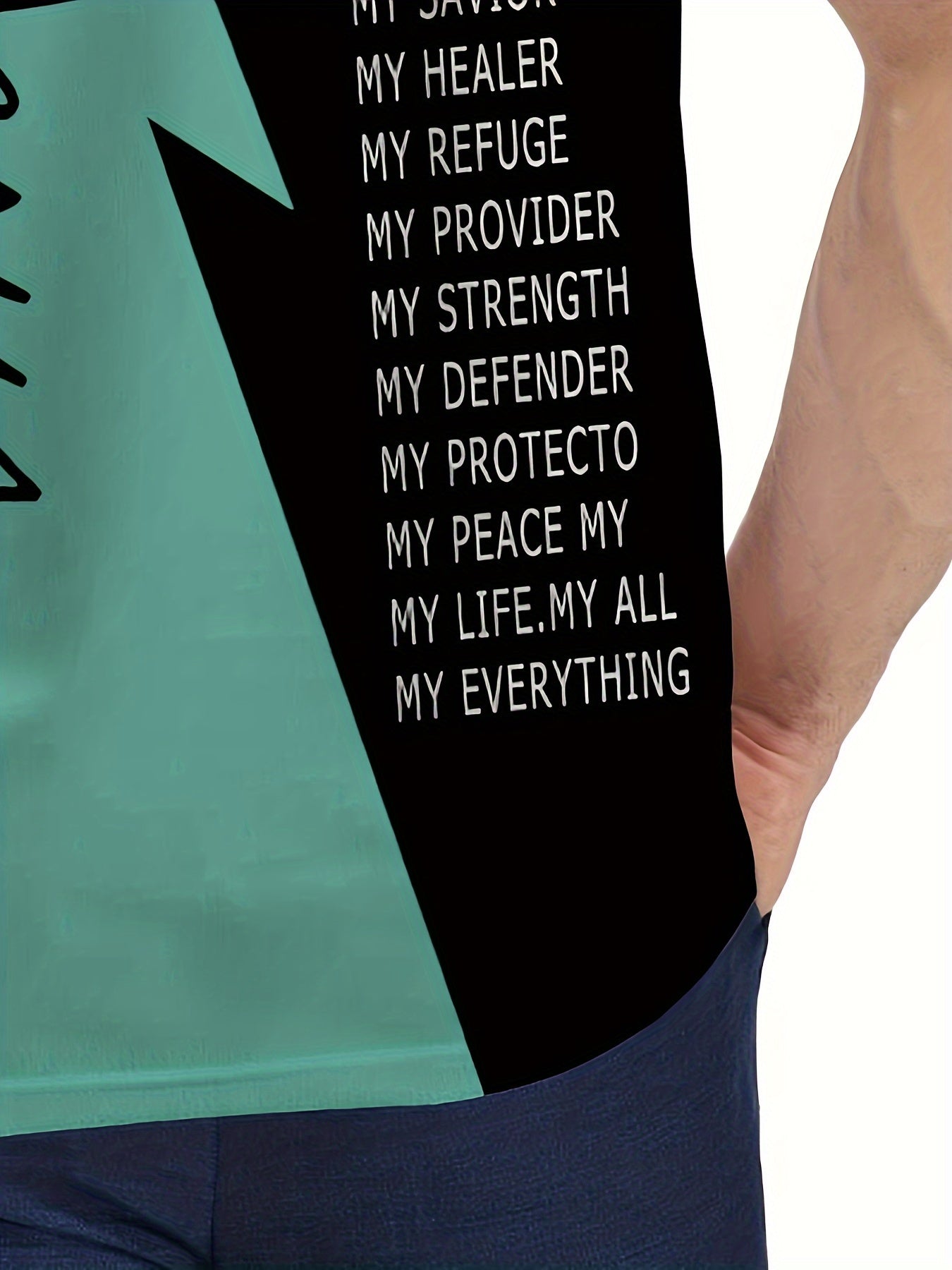 Men's Golf T-shirt Large Size Printed JESUS ​​Active Summer