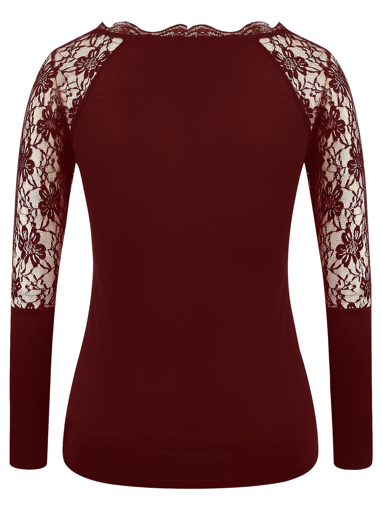 [Sexy Blouse] Sexy V Neck Lace Long Sleeve Blouse Tops | Womens Gothic Casual US - Daisan Mart