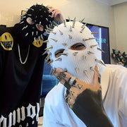 Street heavy industry bullet personality hip-hop rock punk style three-hole knitted headgear trendy net red masked hat