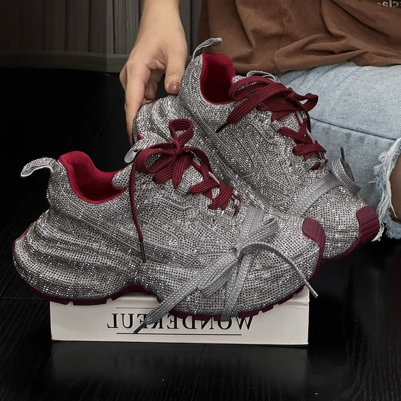 Sneaker Nữ Gypsophila Đính Đá Đế Dày Tăng Chiều Cao