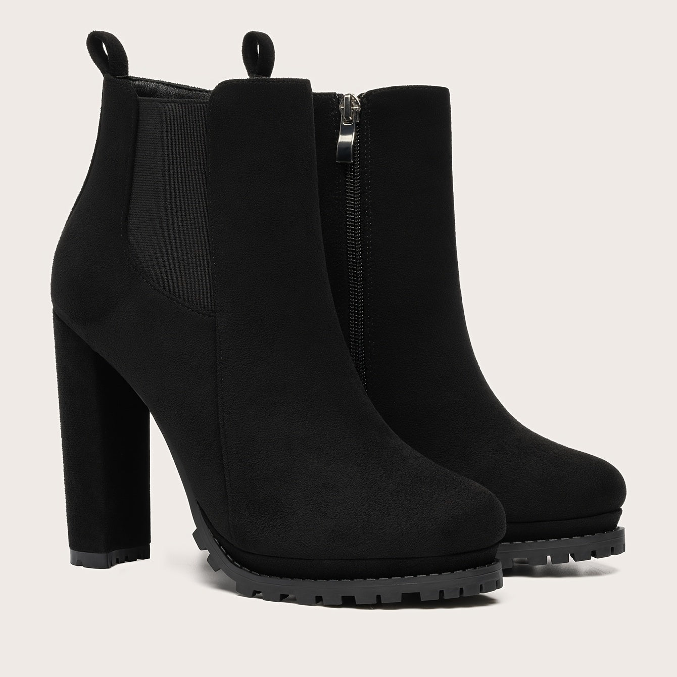 Giày Bốt Cổ Ngắn Nữ - Gót Vuông, Mũi Nhọn Sành Điệu