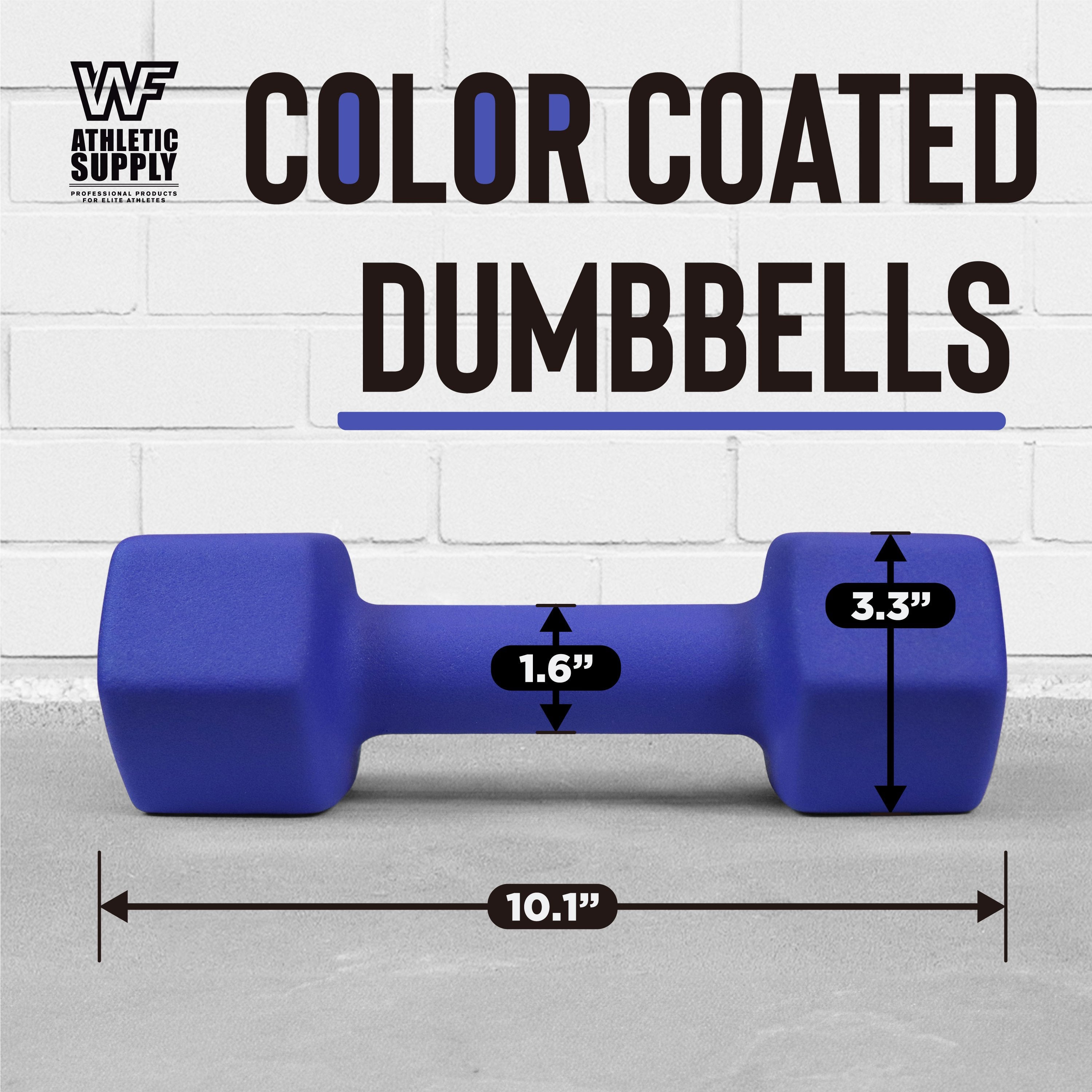 CAPHAUS Neoprene Anti-Slip Dumbbells, Hexagonal Shape