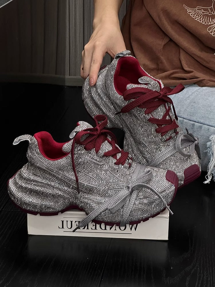 Sneaker Nữ Gypsophila Đính Đá Đế Dày Tăng Chiều Cao