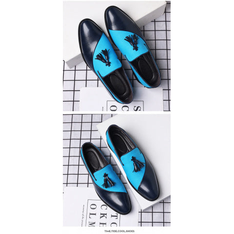 Men's Black Glossy Loafers - Elegant &amp; Luxurious