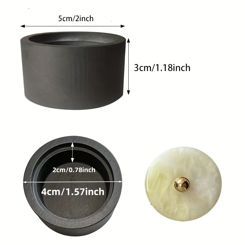 Mini Inkstone with Lid, Calligraphy, Natural Stone Processed Inkstone for Copying Sutras, Small Script Grinding Inkwell, Artificial Jade Cover Random Color