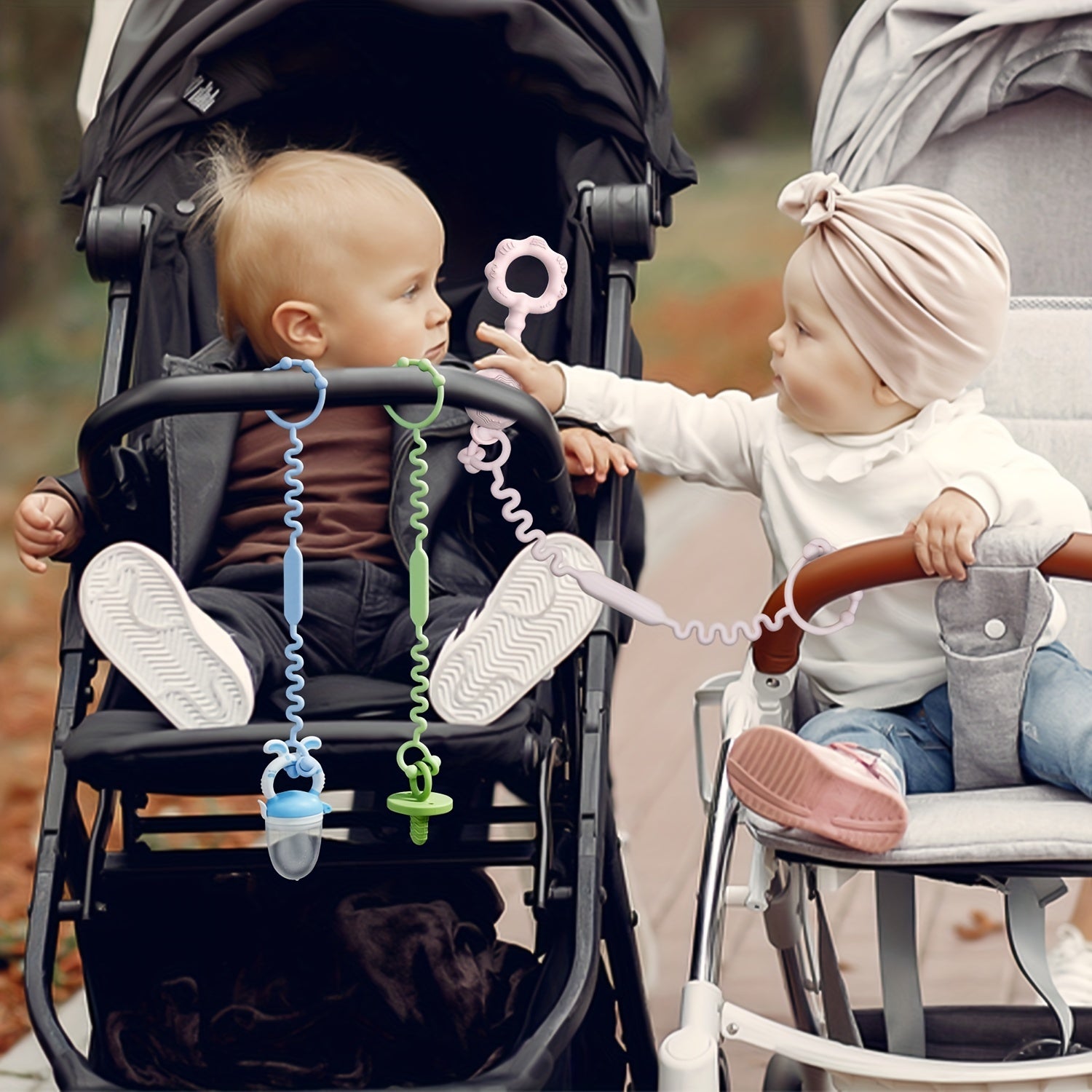 3-Pack BPA-Free Silicone Safety Straps for Babies: Secure Teething, Sippy Cups, & Accessories on Strollers, High Chairs, Car Seats - Daisan Mart