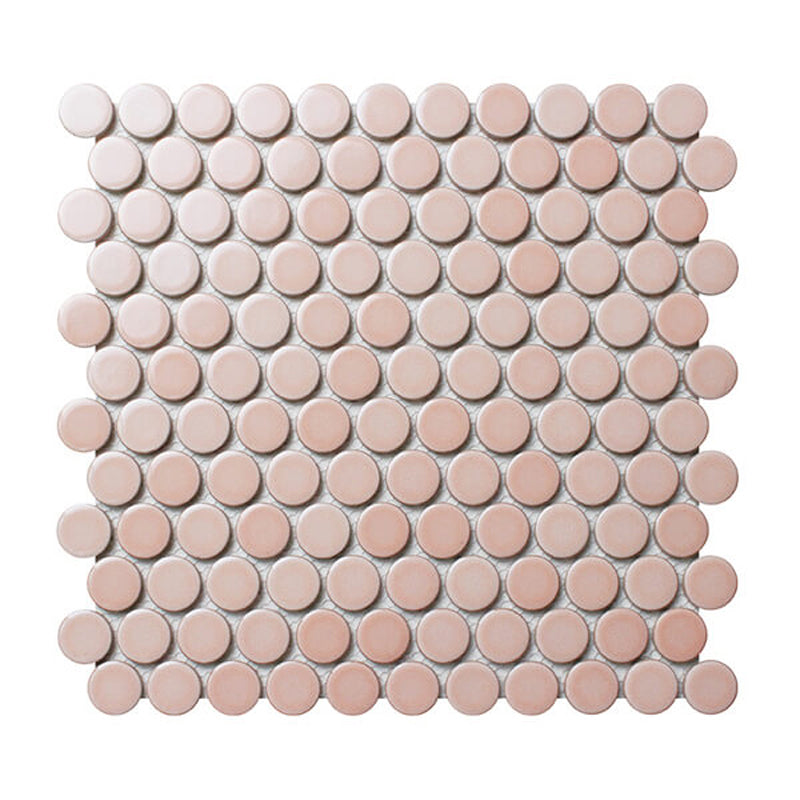 Round Marble Mosaic Tiles, Glossy Pink 28EB-99