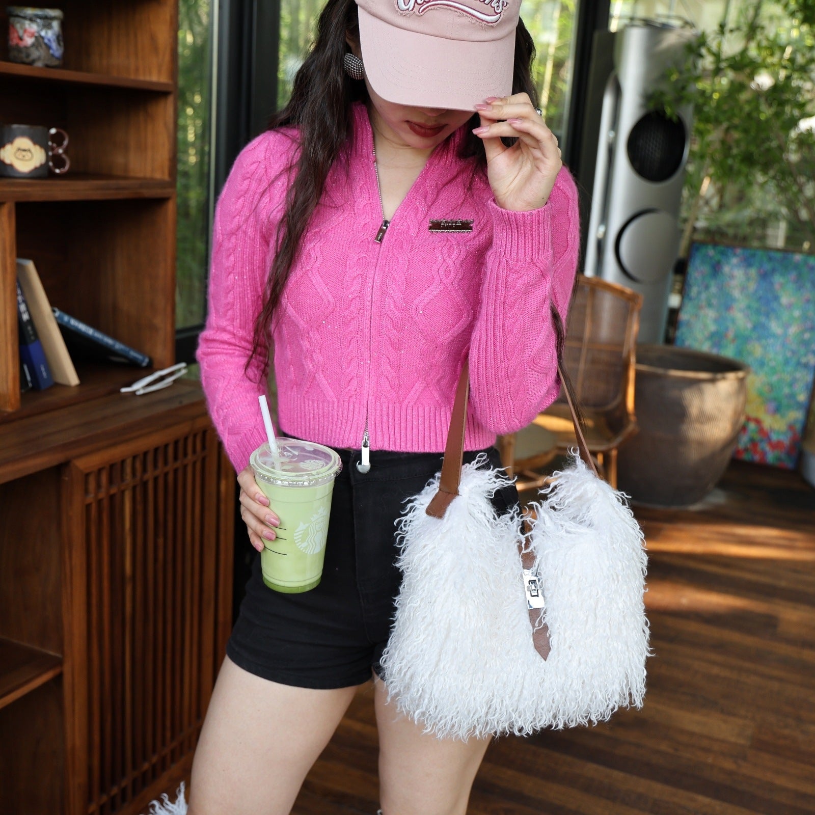 Women's Faux Wool Handbag - Soft &amp; Elegant Crossbody Bag