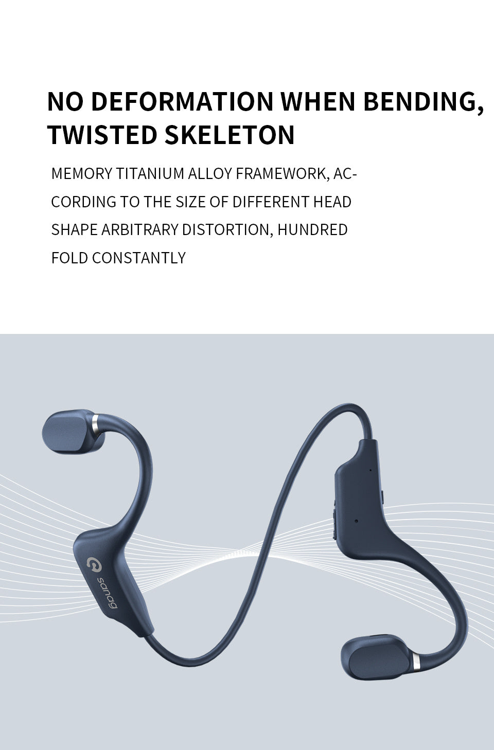 Sanag A5X True Bone Conduction Headphones - Targeting Shao Yin $100+ Bone Conduction - Daisan Mart