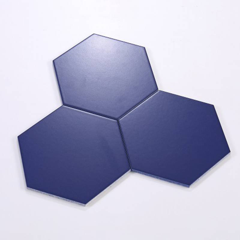 Dark blue hexagonal tile, matte glaze 200x230x115mm code NGT_M23208_MDC